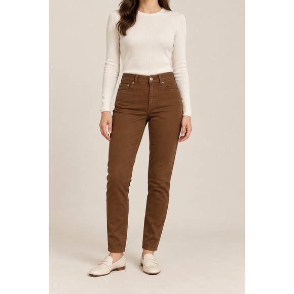 Loro Piana Pants - Loro Piana Pants Womens 40 Brown Cotton Stretch Slim Leg Jeans Made Italy Luxury